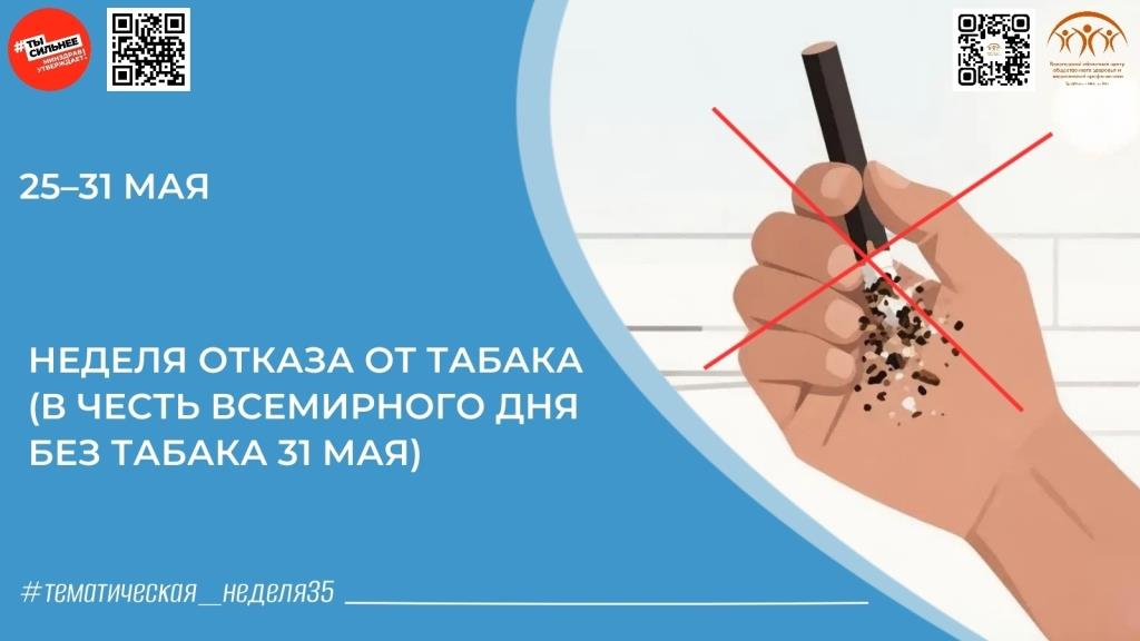  Неделя отказа от табака: сделай шаг к здоровью